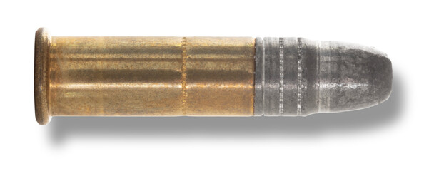 SHadow below a 22 caliber rimfire cartridge