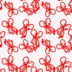 Cute Bow Pattern Background Illustration