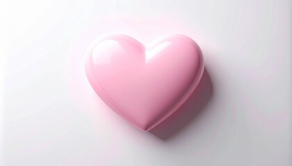 Obraz premium Pink heart-shaped object on white background