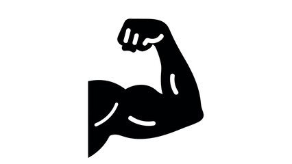 Strength and Physique: An icon of a flexed arm, symbolizing power, health, and physical prowess. A representation of strength and the body's potential.
