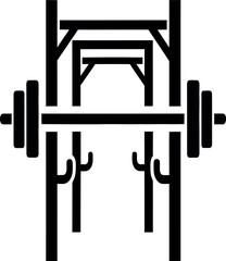 Strength Training Station: An illustration of a weightlifting setup, complete with a barbell and racks, ready for a rigorous workout.