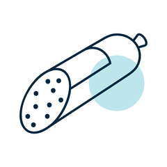 Salami Stick Cured Meat Flat Icon