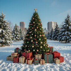 christmas tree with gifts