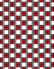 Red and white geometric ethnic ornament with folk motif