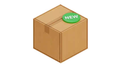 Isolated New Product Brown Carton Box, Deliveries, Commerce, and Business Logistics