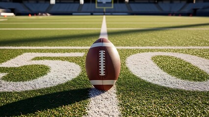 American Football Field with Yard Lines image photo