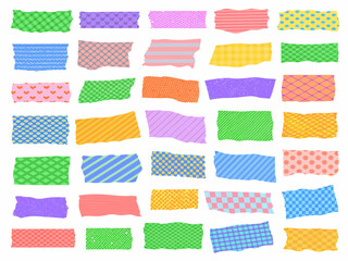 Naklejka premium Colorful washi tape collection with various patterns and bright hues displayed