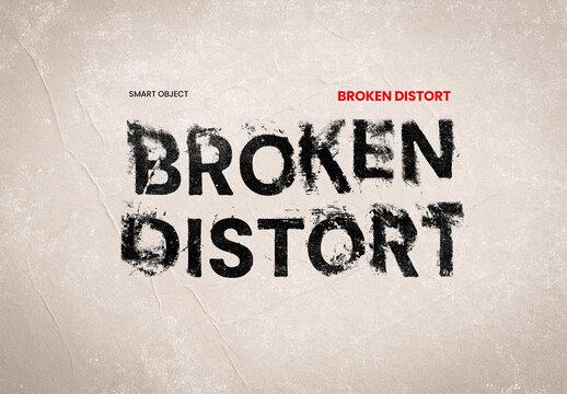 Broken Distort Text Effect
