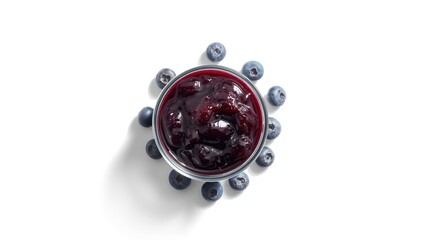 A single bowl of fruit preserve on a neutral surface, suitable for food preparation or presentation