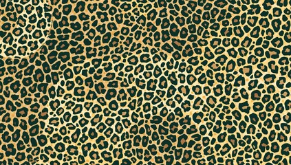 Repeating animal print with cheetah, leopard, and cat spots in a 2D illustrated pattern suitable for fashion textiles and decorative backgrounds