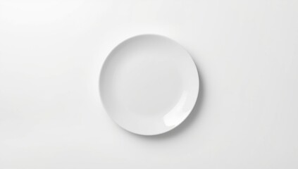Minimalist white dish on a plain background as a layout template for menu design