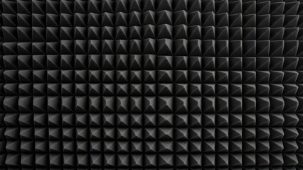 Abstract Dark Textured Surface with Geometric Pyramid Pattern.