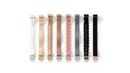 Assorted Zipper Pouches on White Background.