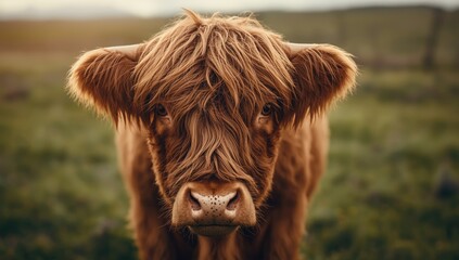 Close-up of animal eye with grass background emphasizing natural habitat for conservation awareness