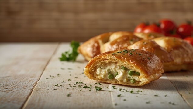 Traditional Maltese baked good, layered pastry with savory filling, cultural food item