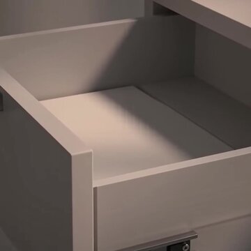 Clean empty drawer with soft interior light