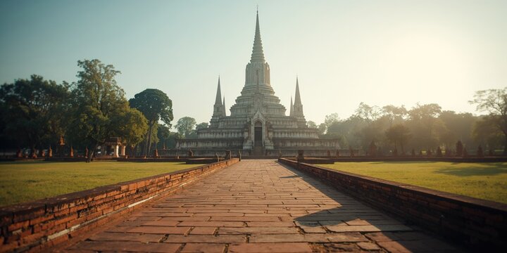 Ancient Wat Phra Si Sanphet structure, archaeological conservation site, Earth Day