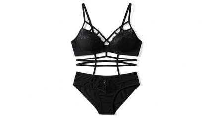 Black Bikini Swimsuit Fashion Swimwear.