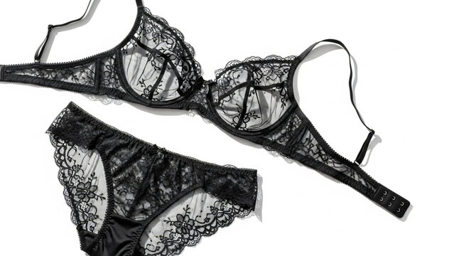 Black Lace Bra and Panties Set 1.