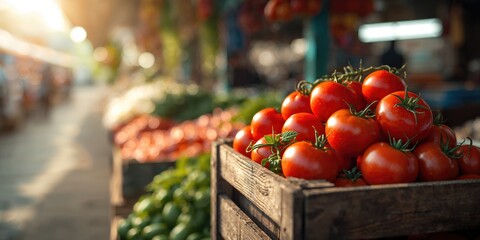 Plakat Fresh Pakistani tomatoes arranged for sale against a white background, highlighting agricultural produce for healthy meals, food, isolated