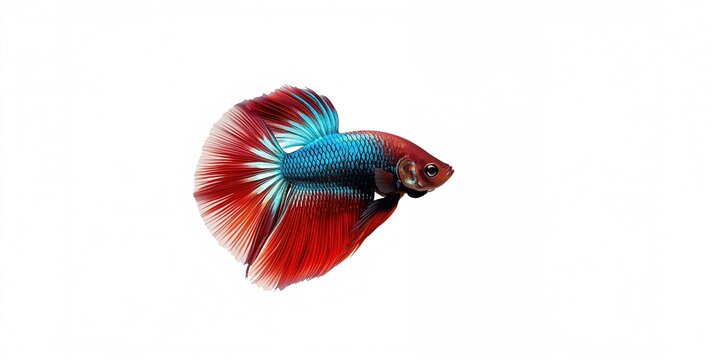 Betta splendens displaying vibrant colors and flowing fins, suitable for aquatic design elements