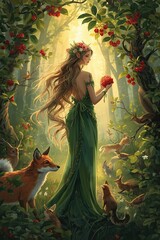 Beautiful Forest Macaw surrounded by animals.