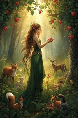 Beautiful Forest Macaw surrounded by animals.