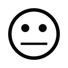 Fototapeta premium Neutral Face Icon Simple Black White Illustration