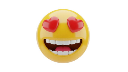 Isolated emoji expressing love and infatuation with heart eyes and a big, happy smile