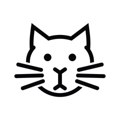 Simple black cat face illustration © vidmarket