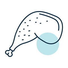 Roasted Duck Leg Quarter Flat Icon