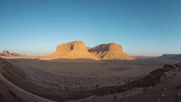 Wide-angle shot of Wadi Paran Nature Reserve in the Negev Desert, emphasizing seasonal change and desert preservation