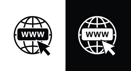 Global network connection - Black and White Vector Symbol, Minimal Solid Vector Illustration, Minimal UI Vector, Flat Solid Vector, Flat Vector Illustration, icon, Editable stroke icon, Modern icon