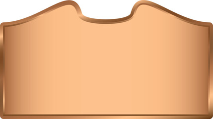 Bronze Signboard with Notch. Copper Signage Mockup and template design.