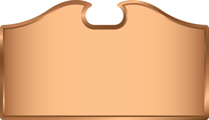 Blank Copper Signboard Illustration. Bronze Signage Mockup and template design.