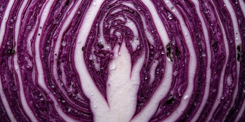 Obraz premium Close-up macro of cabbage surface organic food textures for editorial backgrounds