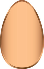 Illustration of a Copper Egg Shape Signboard. Bronze Signage Mockup and template design.