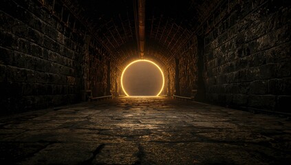 Lighting inside an underground tunnel serving as a backdrop for user interface or editorial header