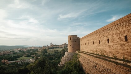 Obraz premium Historic Arab masonry from the 10th-12th century, showcasing medieval construction techniques, Palma, Mallorca, Balearic Islands, Spain