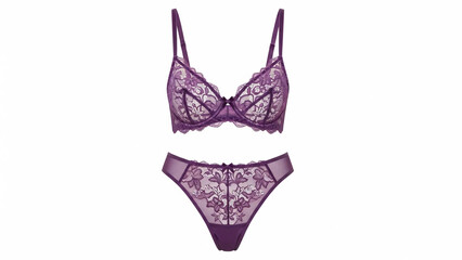 Purple Lace Bra and Panties Set 4.
