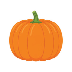 Obraz premium a vibrant illustration of a classic orange pumpkin with a green stem perfectly representing autumn harvest and seasonal festivities high quality