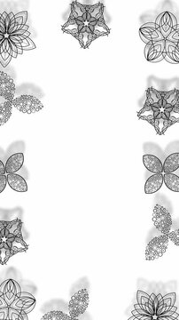 white ramadan background with floral patterns and silver geometric stars