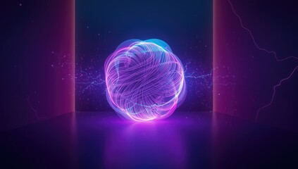 Plasma globe with colorful light display, serving as a visual aid for physics demonstrations