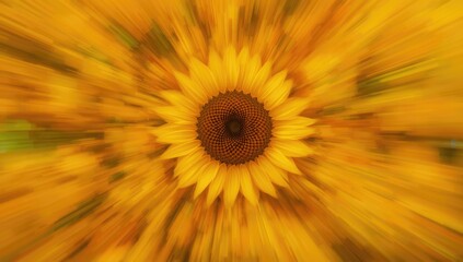 Soft-focus sunflower blur serving as a background for editorial headers or visual layouts, highlighting floral patterns