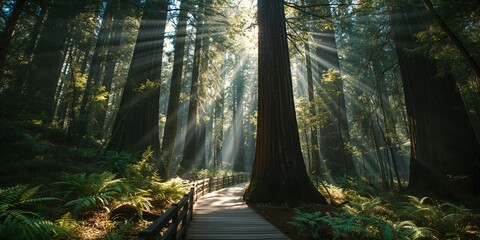 Scenic Redwoods Treewalk in Rotorua features elevated walkways among towering trees, emphasizing environmental conservation