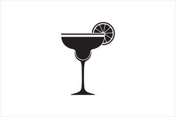 Vector  Cocktail margarita glass icons , Margarita cocktail icon in line and flat style