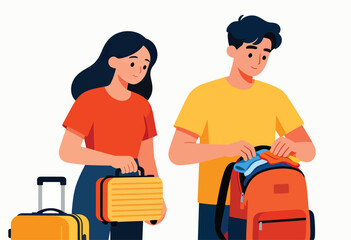 Couple packing luggage for a trip (1)