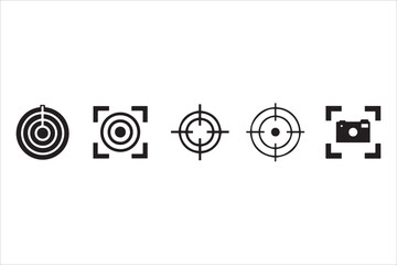 Vector Gun target, focus, crosshair, reticle, viewfinder. Target destination , Target icons set in flat style