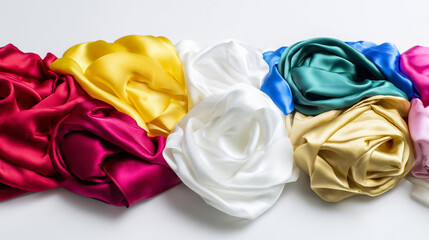 いろんな色のシルク生地（生成AI)