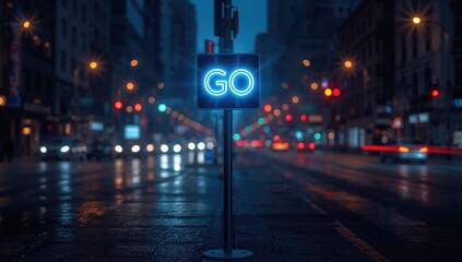 Pedestrian crossing indicator showing go signal at traffic lights, highlighting urban safety measures